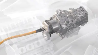 Computer-generated image of the motor generator unit in a transparent LMDh prototype.