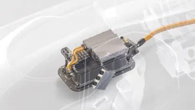 Computer-generated image of the inverter in a transparent LMDh prototype.